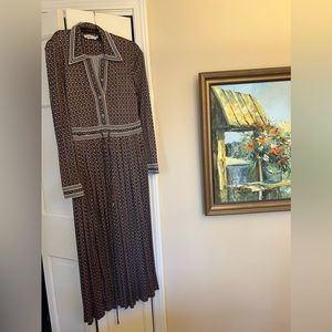Tory Burch Brown and White Patterned Dress